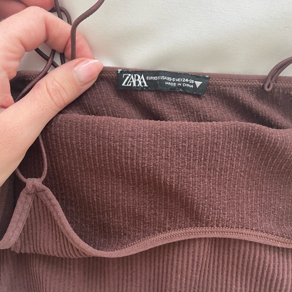 Zara Ribbed Cropped Cami Top - Picture 3 of 3